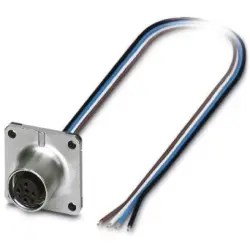 Panel socket, M12, 4 pole, strand connection, SPEEDCON locking, straight, 1420003