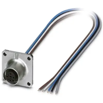 Panel socket, M12, 5 pole, strand connection, SPEEDCON locking, straight, 1441655 - 1