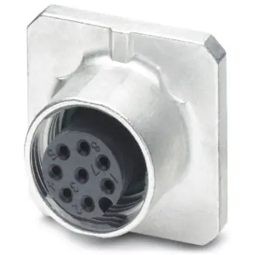 Plug, M12, 8 pole, solder pins, screw locking, straight, 1408573 - 1