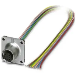 Panel socket, M12, 8 pole, strand connection, SPEEDCON locking, straight, 1441574