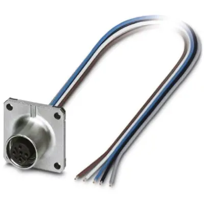 Panel socket, M12, 5 pole, strand connection, SPEEDCON locking, straight, 1441558 - 1