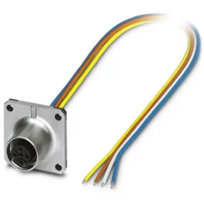 Panel socket, M12, 4 pole, strand connection, SPEEDCON locking, straight, 1440960 - 1