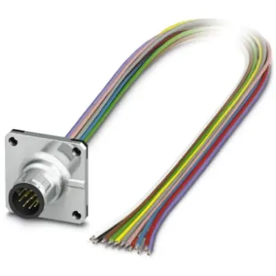 Panel plug, M12, 12 pole, strand connection, SPEEDCON locking, straight, 1441707 - 1