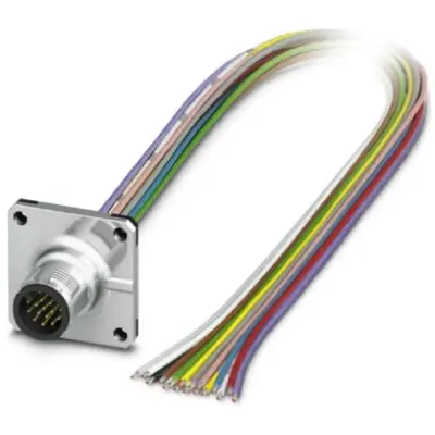 Panel plug, M12, 17 pole, strand connection, SPEEDCON locking, straight, 1441600 - 1