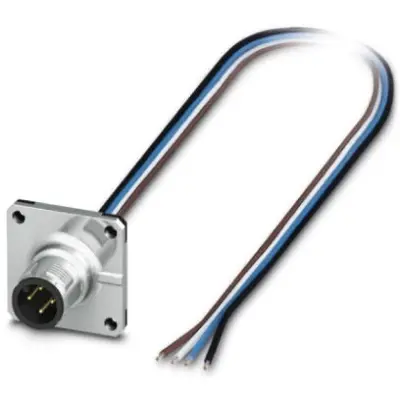 Panel plug, M12, 4 pole, strand connection, SPEEDCON locking, straight, 1419784 - 1