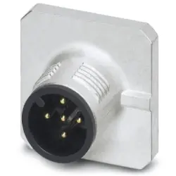 Plug, M12, 5 pole, solder pins, screw locking, straight, 1456433