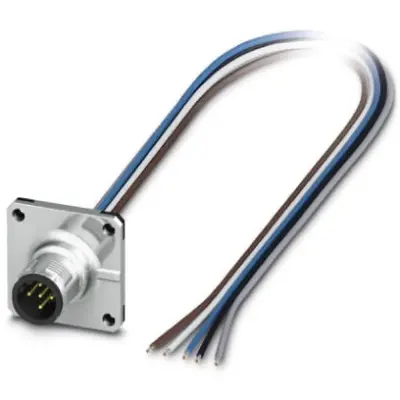 Panel plug, M12, 5 pole, strand connection, SPEEDCON locking, straight, 1440999 - 1