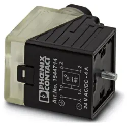 Valve connector, DIN shape A, 3 pole, 24 V, 0.34-1.5 mm², 1544714