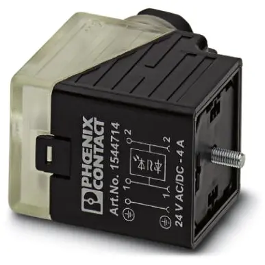 Valve connector, DIN shape A, 3 pole, 24 V, 0.34-1.5 mm², 1544714 - 1
