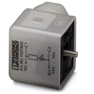 Valve connector, DIN shape A, 3 pole, 24 V, 0.34-1.5 mm², 1527906 - 1