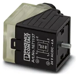 Valve connector, DIN shape A, 3 pole, 24 V, 0.34-1.5 mm², 1671137