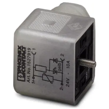 Valve connector, DIN shape A, 3 pole, 24 V, 0.34-1.5 mm², 1527919 - 1