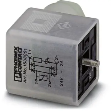 Valve connector, DIN shape A, 3 pole, 24 V, 0.34-1.5 mm², 1533291 - 1