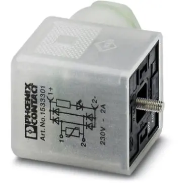 Valve connector, DIN shape A, 3 pole, 240 V, 0.34-1.5 mm², 1533301 - 1