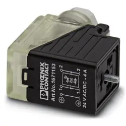 Valve connector, DIN shape B, 3 pole, 24 V, 0.34-2.5 mm², 1671153