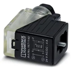 Valve connector, DIN shape BI, 3 pole, 24 V, 0.34-1.5 mm², 1671140