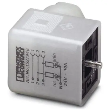 Valve connector, DIN shape A, 5 pole, 24 V, 0.34-1.5 mm², 1527948 - 1