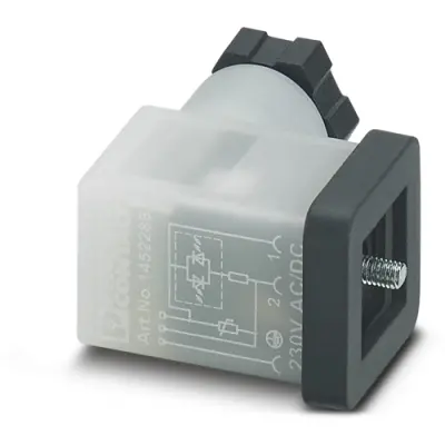 Valve connector, DIN shape CI, 3 pole, 230 V, 0.25-0.5 mm², 1452314 - 1
