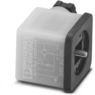 Valve connector, DIN shape A, 3 pole, 24 V, 0.25-1.5 mm², 1452149 - 1