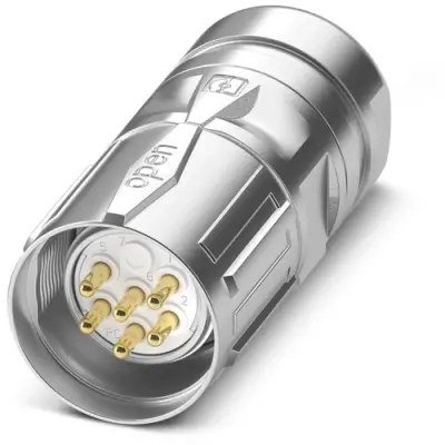 Plug, M23, 6 pole, crimp connection, SPEEDCON locking, straight, 1619531 - 1