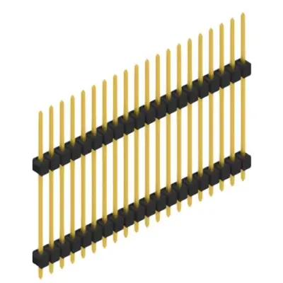 Pin header, 20 pole, pitch 2.54 mm, straight, black, SL 13 235 20 G - 1