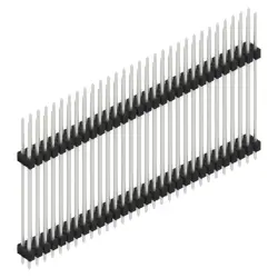 Pin header, 60 pole, pitch 2.54 mm, straight, black, SL 14 310 60 Z