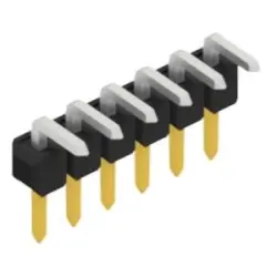 Pin header, 6 pole, pitch 2.54 mm, angled, black, SL 18 042 6 S