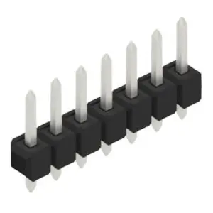 Pin header, 7 pole, pitch 2.54 mm, straight, black, SL 20 THR 097 7 Z - 1