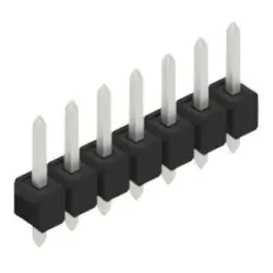 Pin header, 7 pole, pitch 2.54 mm, straight, black, SL 20 THR 097 7 Z