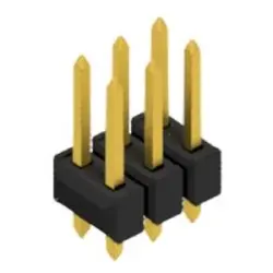 Pin header, 6 pole, pitch 2.54 mm, straight, black, SL 21 THR 112 6 G