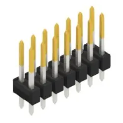 Pin header, 14 pole, pitch 2.54 mm, straight, black, SL 22 139 14 S