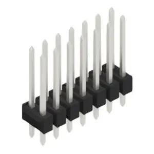 Pin header, 14 pole, pitch 2.54 mm, straight, black, SL 22 164 14 Z - 1