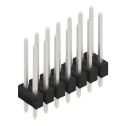 Pin header, 14 pole, pitch 2.54 mm, straight, black, SL 22 164 14 Z