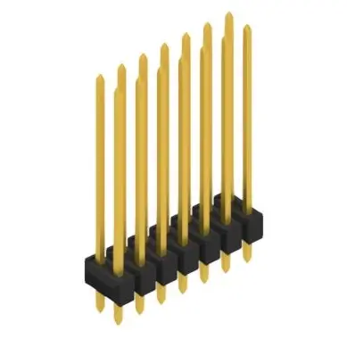 Pin header, 14 pole, pitch 2.54 mm, straight, black, SL 22 265 14 G - 1