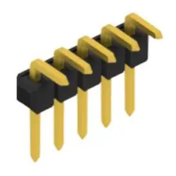Pin header, 5 pole, pitch 2.54 mm, angled, black, SL 3 025 5 G