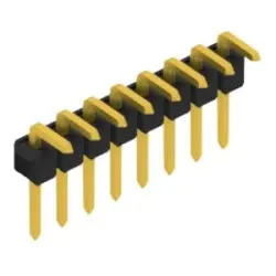Pin header, 8 pole, pitch 2.54 mm, angled, black, SL 3 025 8 G