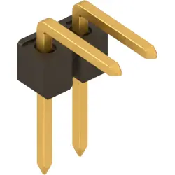 Pin header, 2 pole, pitch 2.54 mm, angled, black, SL 3 053 2 G