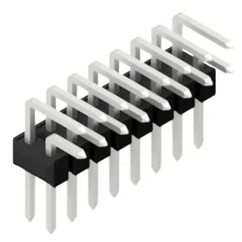 Pin header, 16 pole, pitch 2.54 mm, angled, black, SL 4 025 16 Z - 1
