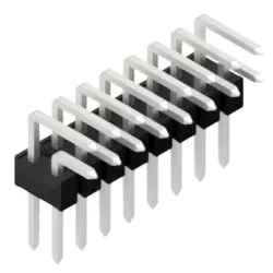 Pin header, 16 pole, pitch 2.54 mm, angled, black, SL 4 025 16 Z