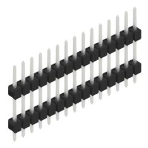Pin header, 15 pole, pitch 2.54 mm, straight, black, SL 5 121 15 Z - 1
