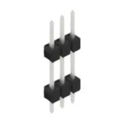 Pin header, 3 pole, pitch 2.54 mm, straight, black, SL 5 121 3 Z
