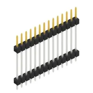 Pin header, 14 pole, pitch 2.54 mm, straight, black, SL 5 197 14 S - 1