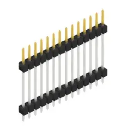 Pin header, 14 pole, pitch 2.54 mm, straight, black, SL 5 197 14 S