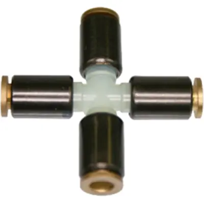 Cross connector, L 34 mm, for 4 x 1 and 4 x 0.65 tubing, 52.060 - 1