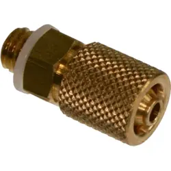 Hose screw fitting, L 18 mm, brass, for 5 x 1 tubing, 50.007