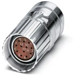 Jack, M23, 12 pole, crimp connection, screw locking, straight, 1619633
