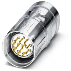 Plug, M23, 12 pole, crimp connection, SPEEDCON locking, straight, 1619519