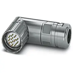 Plug, M23, 12 pole, crimp connection, screw locking, angled, 1620302