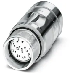 Jack, M23, 12 pole, solder connection, SPEEDCON locking, straight, 1620075