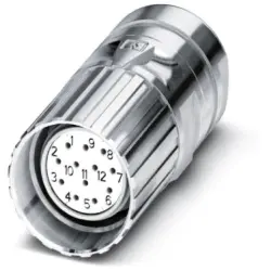 Jack, M23, 17 pole, solder connection, screw locking, straight, 1619702
